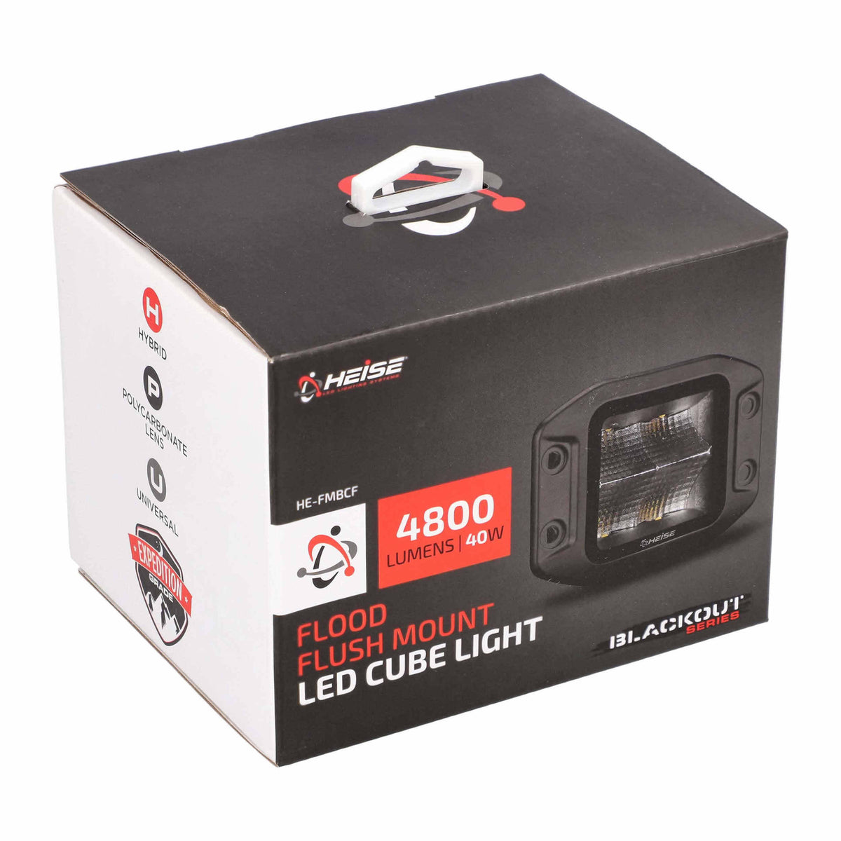 Universal - Blackout Flush Mount 3.5&quot; Cube 4 LED Light - Flood-Lighting Pods-Heise-Black Market UTV