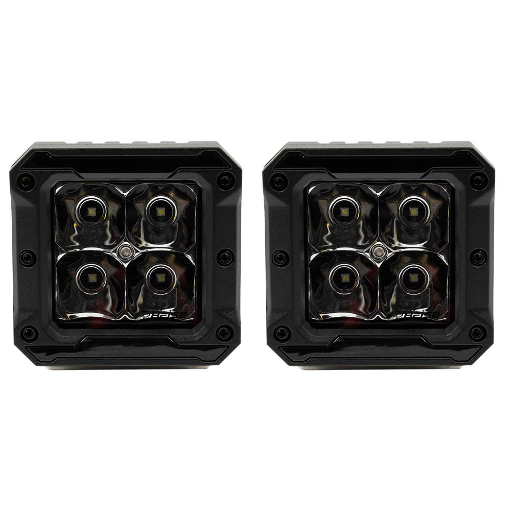 Universal - High Output Cube Light - 3 Inch, 4 LED, 2-Pack with Harness-Lighting Pods-Heise-Black Market UTV