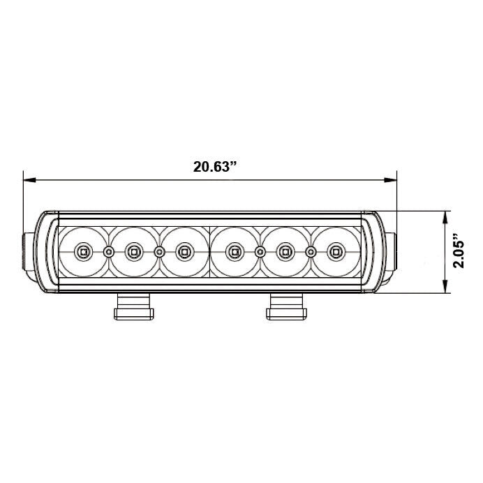 Universal - Single Row Slimline Lightbar - 20.25 Inch, 15 LED-Light Bars-Heise-Black Market UTV
