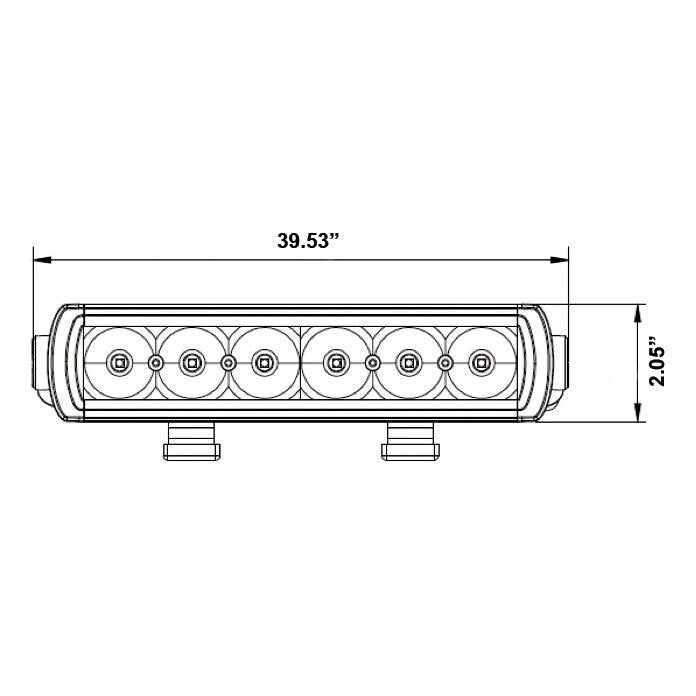 Universal - Single Row Slimline Lightbar - 39.5 Inch, 30 LED-Light Bars-Heise-Black Market UTV