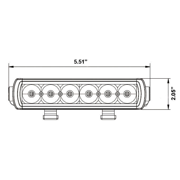 Universal - Single Row Slimline Lightbar - 5.5 Inch, 3 LED-Light Bars-Heise-Black Market UTV