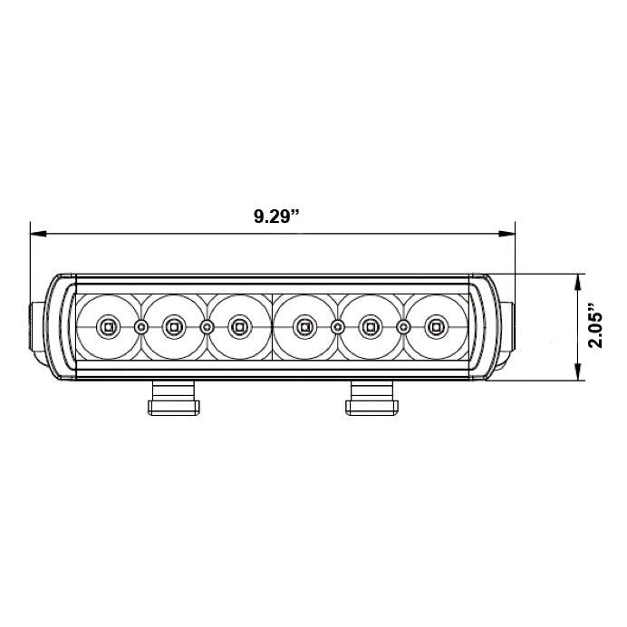 Universal - Single Row Slimline Lightbar - 9.25 Inch, 6 LED-Light Bars-Heise-Black Market UTV