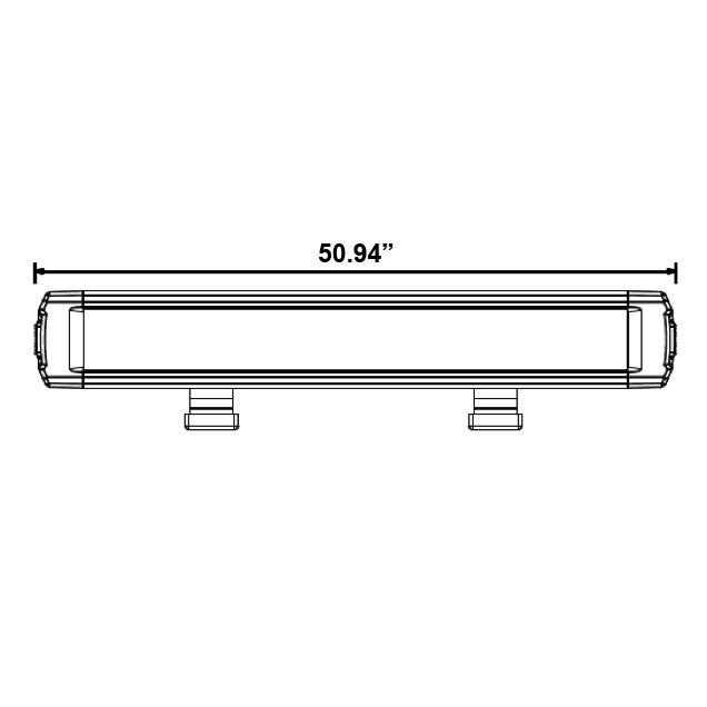 Universal - Single Row Super Slimline Lightbar - 51 Inch, 39 LED-Light Bars-Heise-Black Market UTV