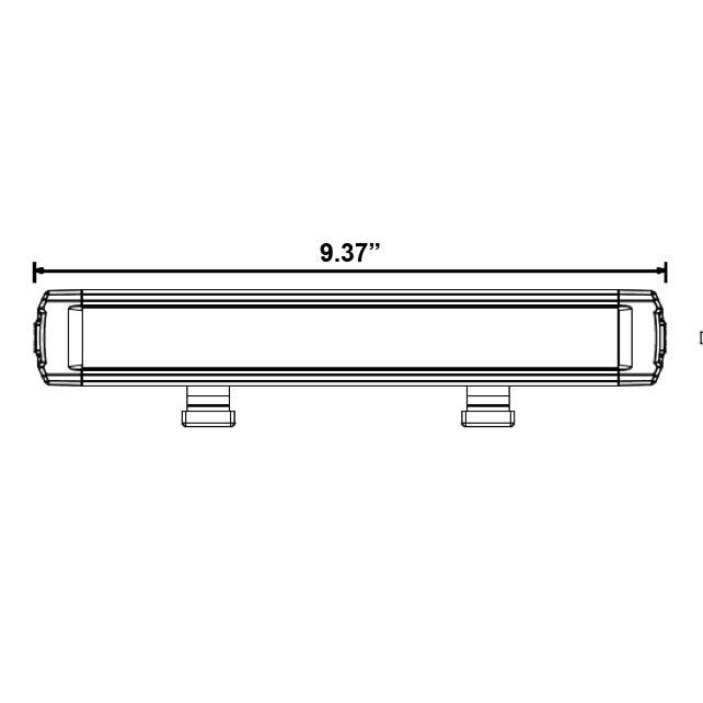 Universal - Single Row Super Slimline Lightbar - 9 Inch, 6 LED-Light Bars-Heise-Black Market UTV