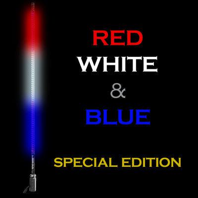 Red, White, &amp; Blue Hyper Whip-Whips-5150 Whips-4ft-Black Market UTV