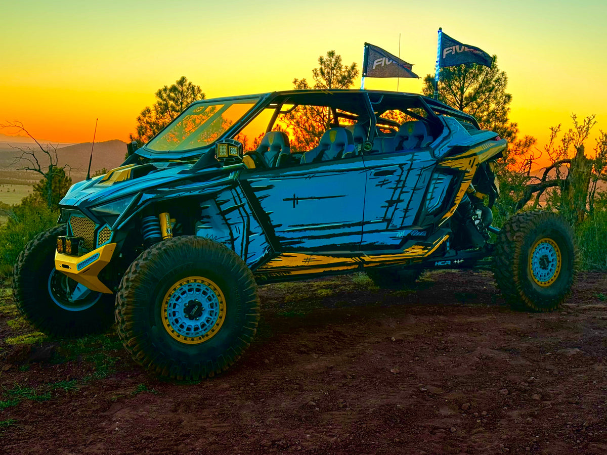V2 Black Out LED Whip Set: The Ultimate Stealth-Marshin Whips-1 FT-White-Black Market UTV
