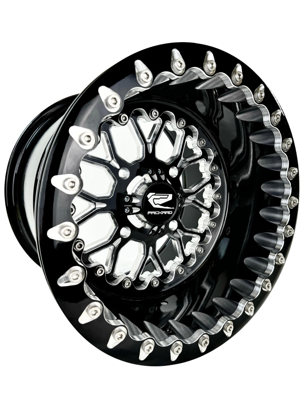Wishbone - FF Forged Beadlock - Gloss Black-Wheels-Packard Performance Dealer-15x7 | 4x136-Contrast Machined V.1-Black Market UTV