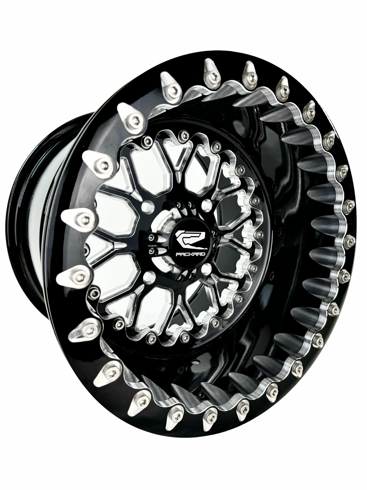 Wishbone - FF Forged Beadlock - Gloss Black-Wheels-Packard Performance Dealer-15x7 | 4x136-Contrast Machined V.1-Black Market UTV
