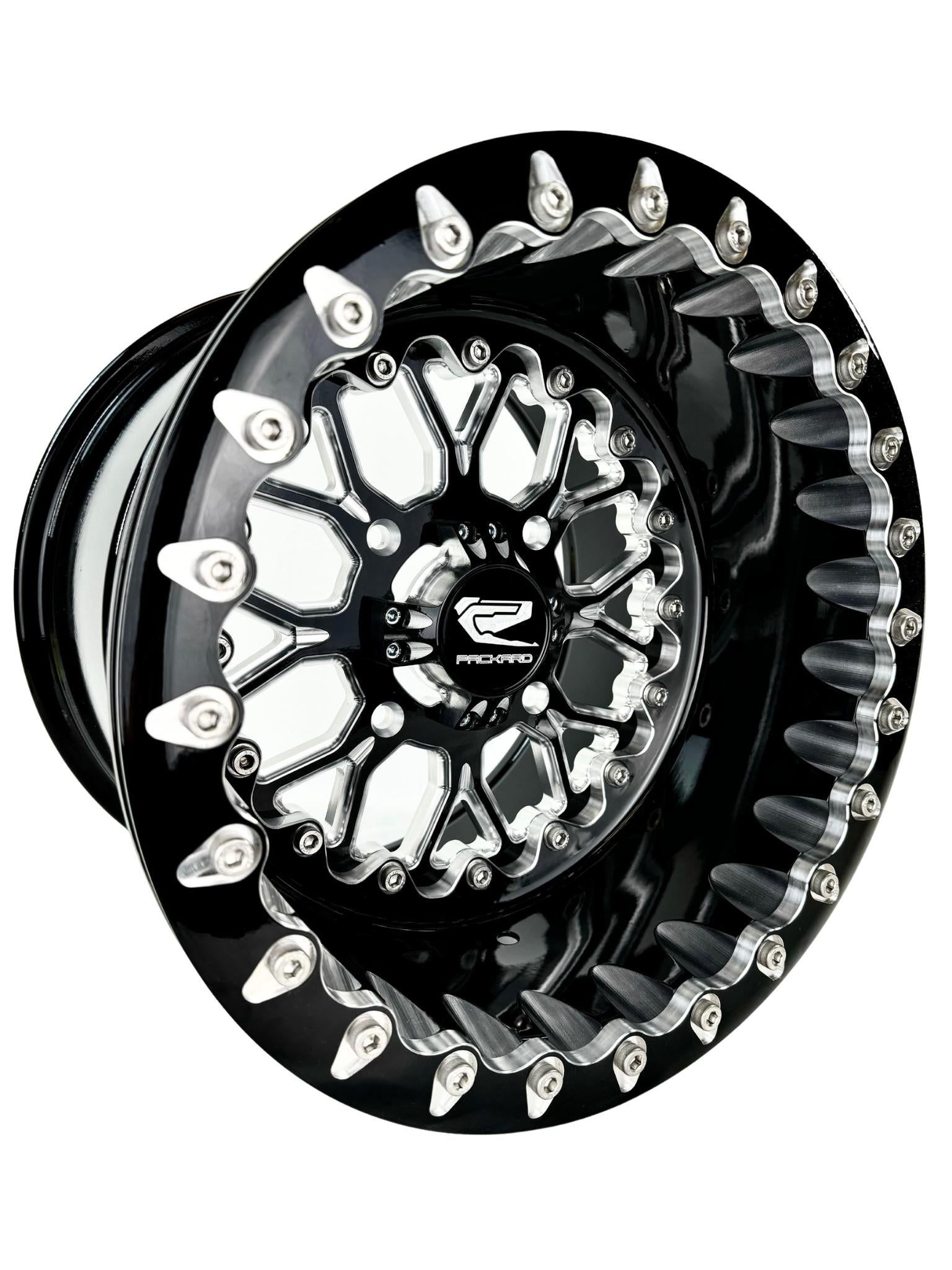Wishbone - FF Forged Beadlock - Gloss Black-Wheels-Packard Performance Dealer-15x7 | 4x136-Contrast Machined V.1-Black Market UTV