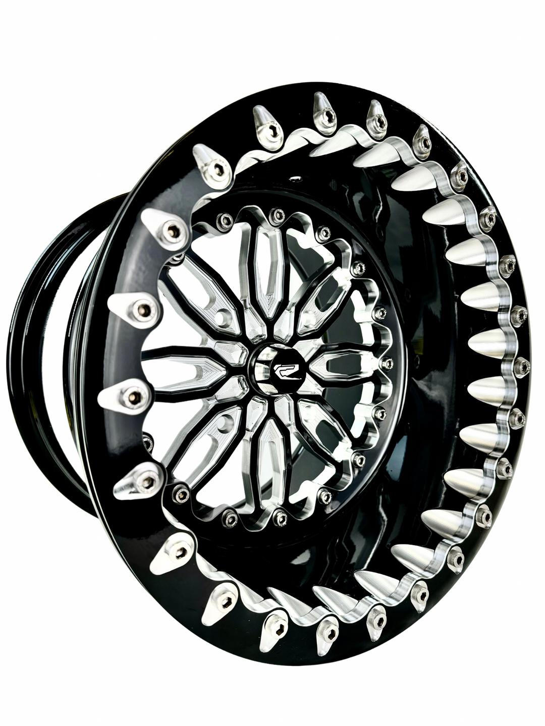 Icon - FF Forged Beadlock - Gloss Black by Ultra-Light-Wheels-Packard Performance-15x7 | 4x136-V.1-Silver-Black Market UTV