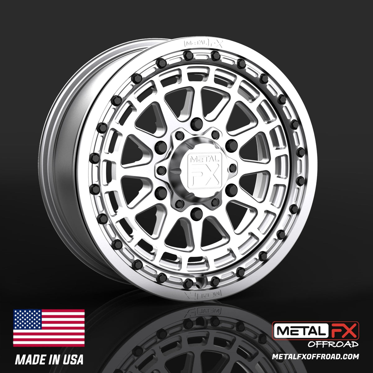 OUTLAW 6R | FORGED MONOBLOCK | BEADLOCK-Wheels-Metal FX Offroad-15x6 | +38 / 4.5+1.5 | 6x139.7-RAW-Black Market UTV