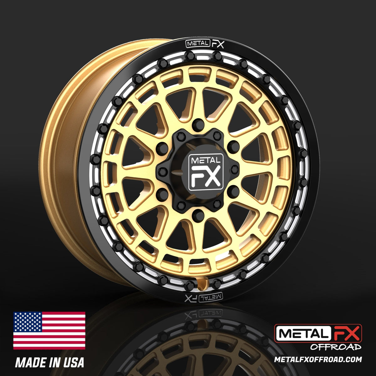 OUTLAW 6R | FORGED MONOBLOCK | BEADLOCK-Wheels-Metal FX Offroad-15x6 | +38 / 4.5+1.5 | 6x139.7-CUSTOM-Black Market UTV