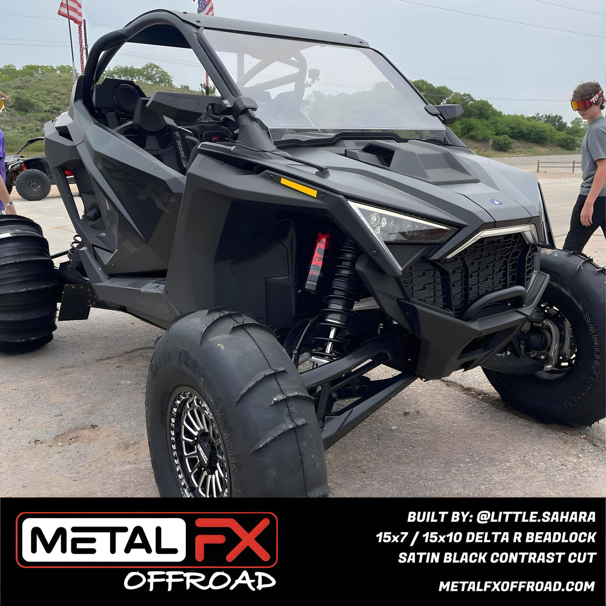 DELTA R BEADLOCK | SATIN BLACK CONTRAST CUT-Wheels-Metal FX Offroad-15x7 | 38mm/5+2 | 5x114.3 | 78322 (Polaris 5-Lug Only)-Black Market UTV