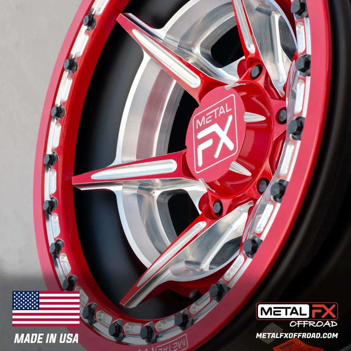 Bullet 6R Forged Beadlock Wheel (3-Piece)-Wheels-Metal FX Offroad-15x8 | -13mm/3.5+4.5 | 6x139.7-Black Market UTV