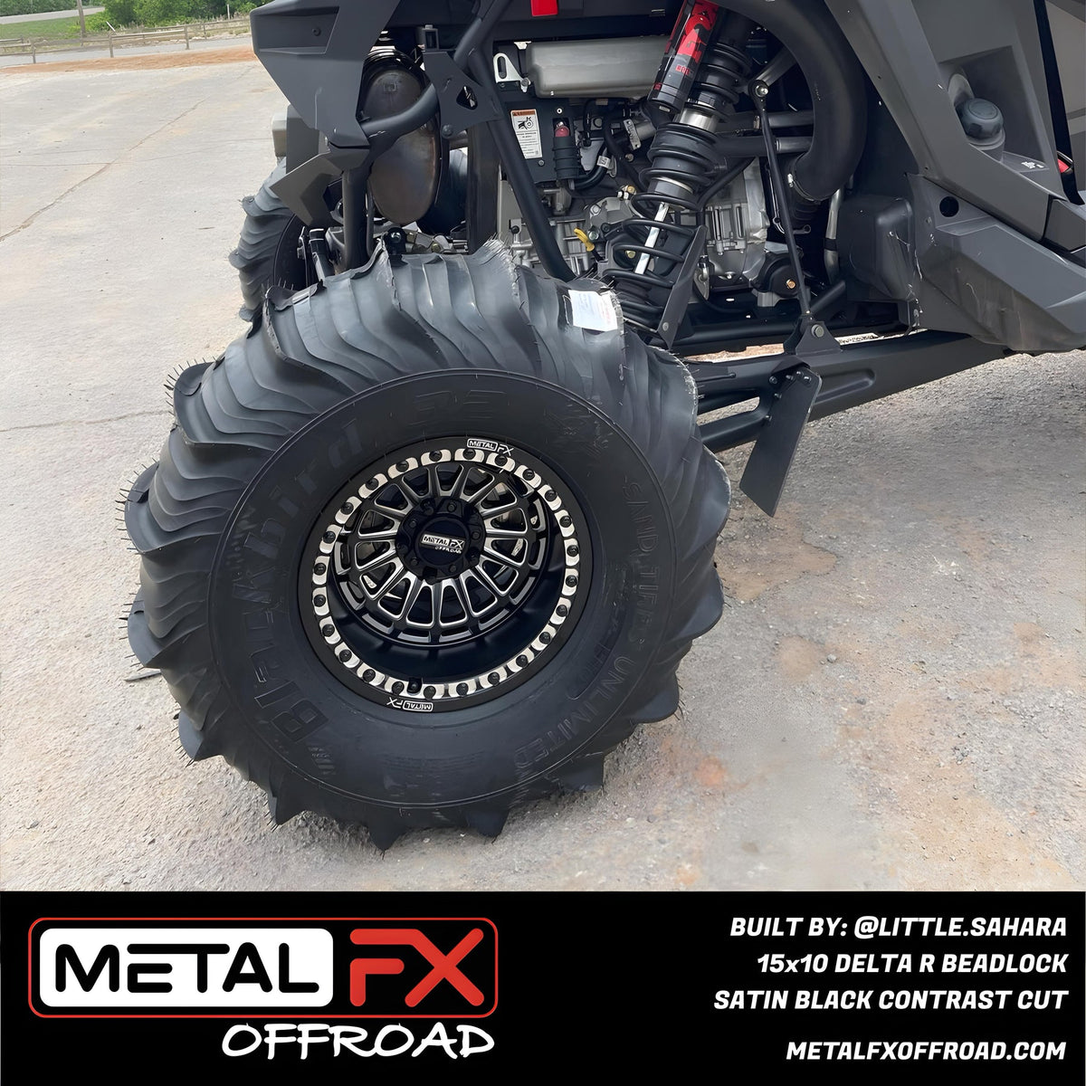 DELTA R BEADLOCK | SATIN BLACK CONTRAST CUT-Wheels-Metal FX Offroad-15x7 | 38mm/5+2 | 5x114.3 | 78322 (Polaris 5-Lug Only)-Black Market UTV