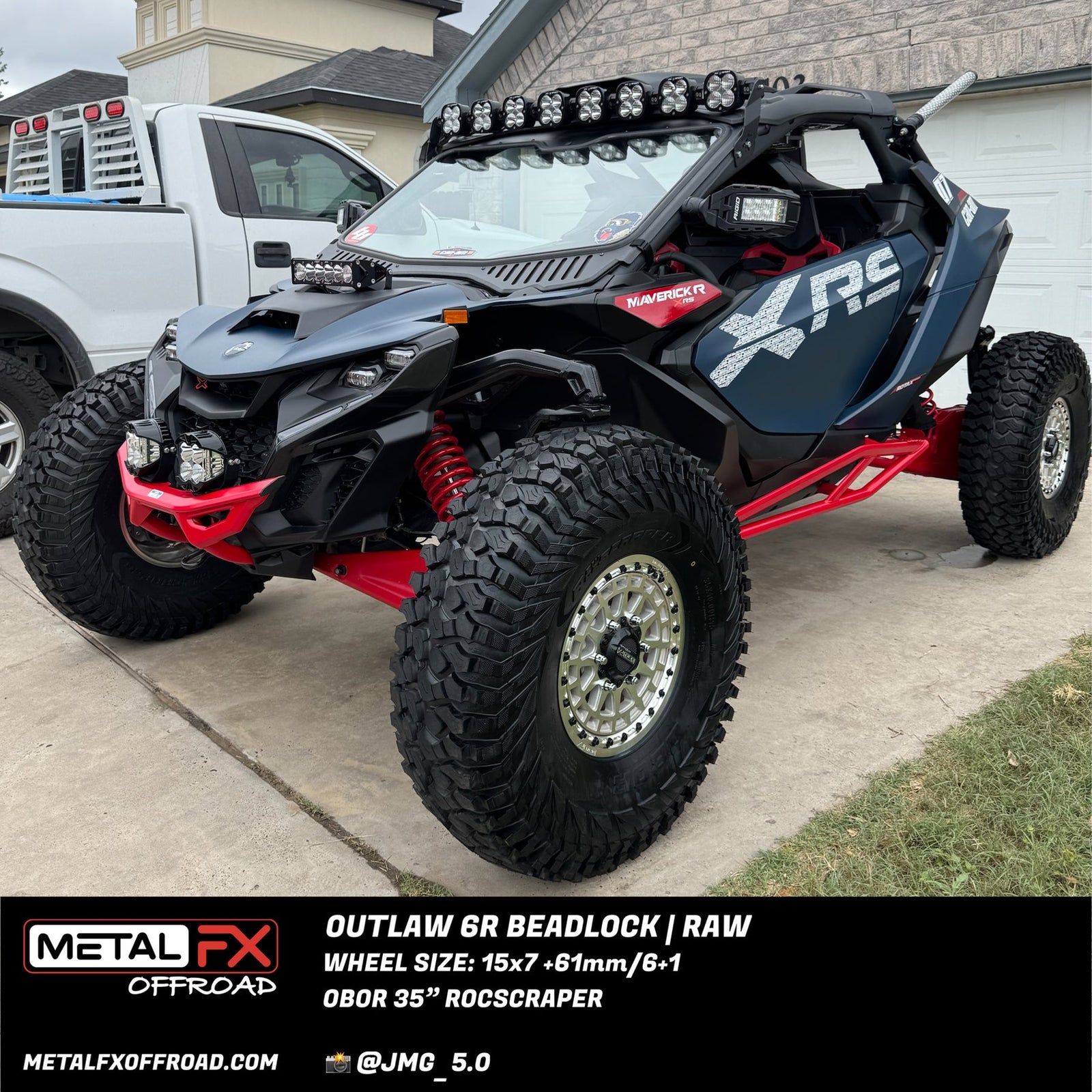 Outlaw 6R Beadlock | Raw-Wheels-Metal FX Offroad-15x7 | +61mm/6+1 | 6x5.5 | 78549 (Maverick R)-Black Market UTV