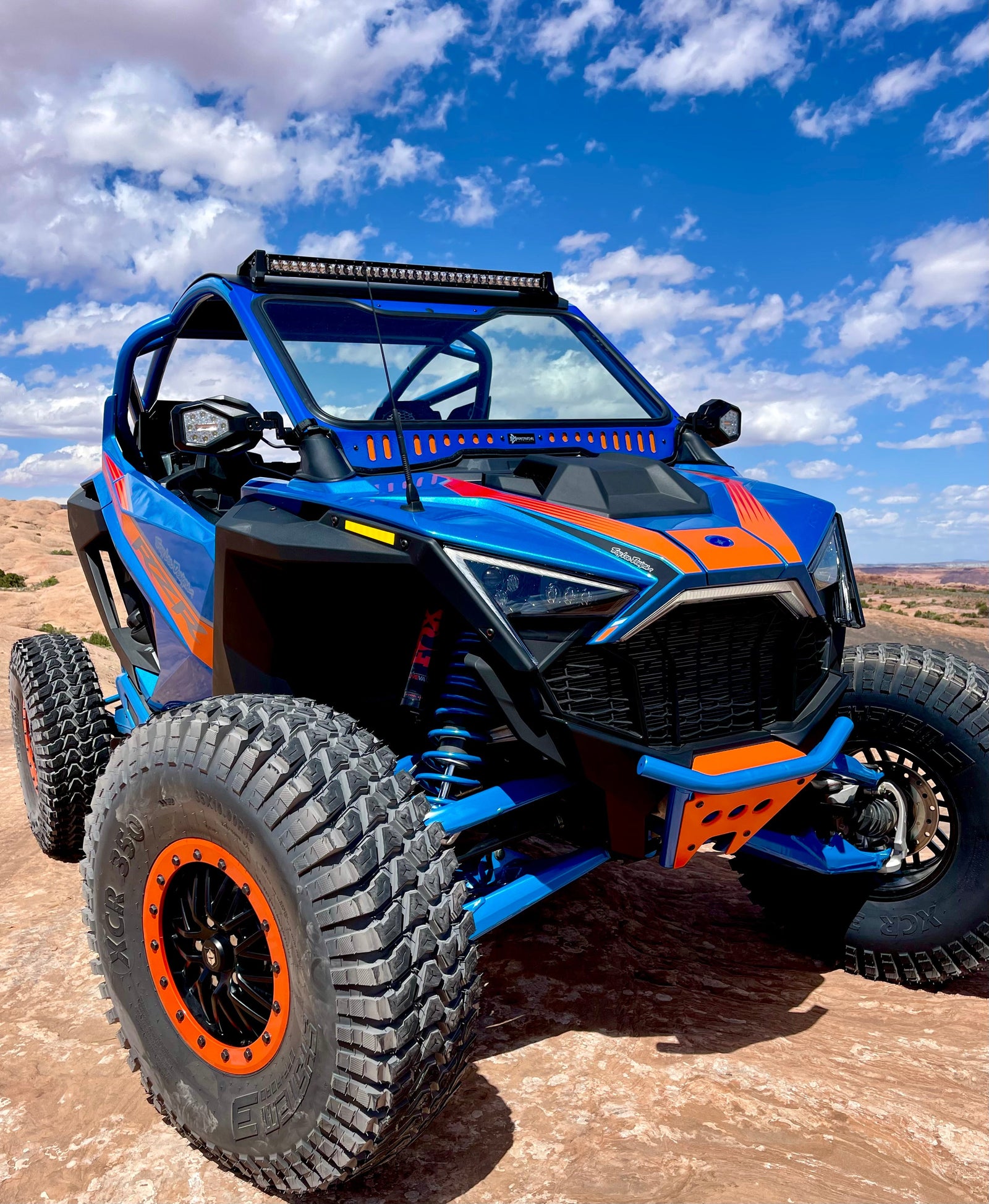 Polaris RZR Pro R (2022-2024) Vented Glass Windshield-Windshield-Bent Metal Off-Road-Black-Navy Blue/Azure Crystal-Black Market UTV