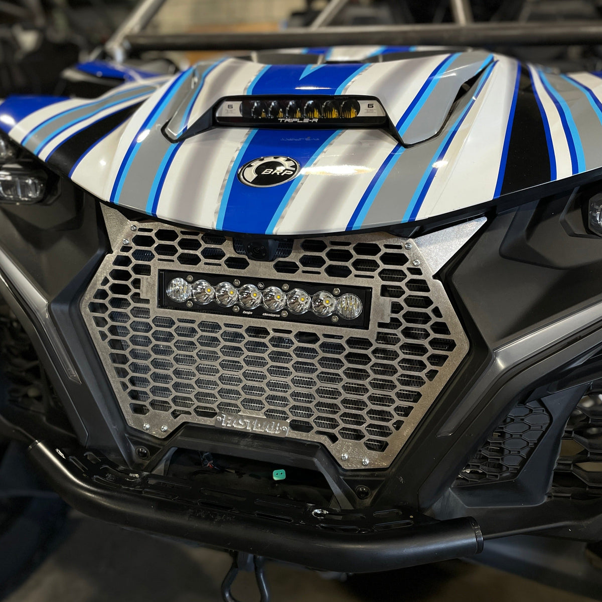 FastLab Can-am Maverick R Grill with S8 Light Bar-LIghting-FastLab UTV-Black Market UTV