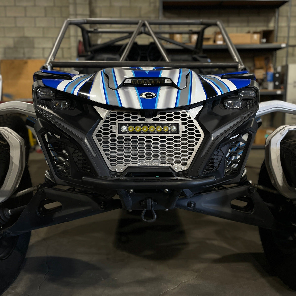 FastLab Can-am Maverick R Grill with S8 Light Bar-LIghting-FastLab UTV-Black Market UTV