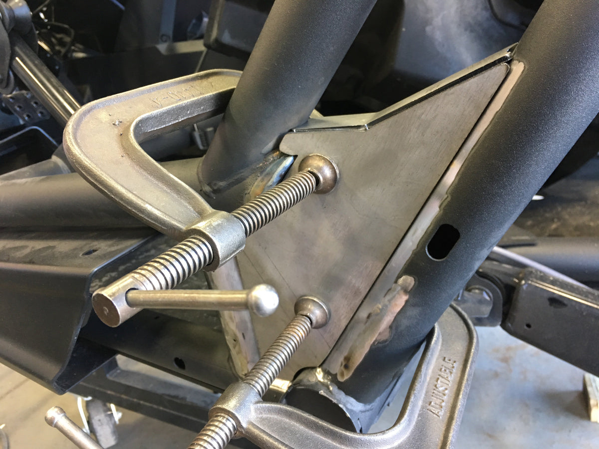 Can Am X3 MAX Weld in frame gussets-Pull Plate/Chassis Brace-TMW Off-Road-No Weld in trailing arm and rear shock brace-Black Market UTV