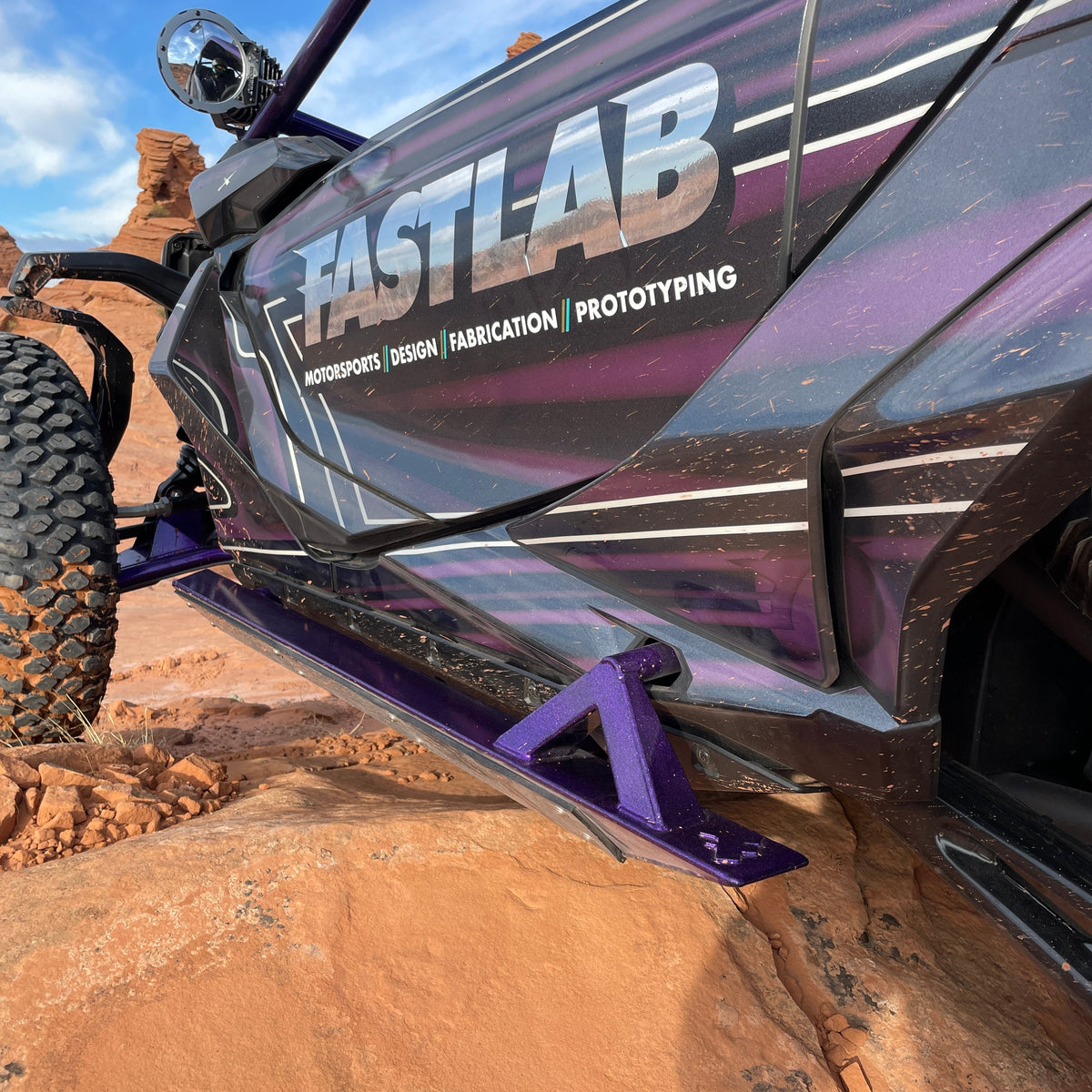 Can-Am Maverick R 2-Seat Rock Slider Steps-FastLab UTV-Black-Black Market UTV