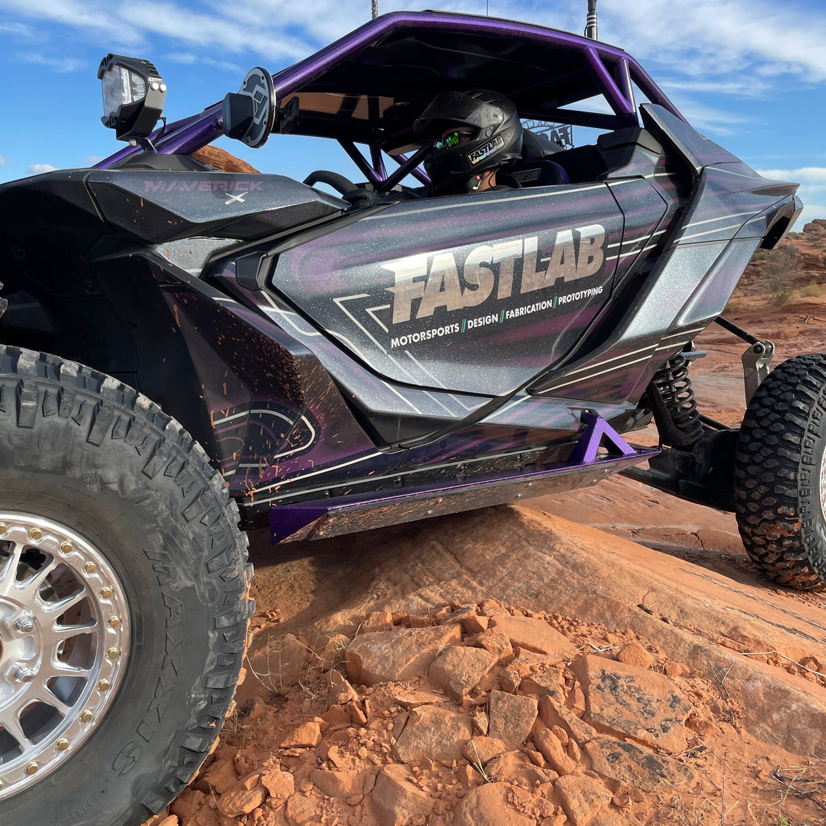 Can-Am Maverick R 2-Seat Rock Slider Steps-FastLab UTV-Black-Black Market UTV