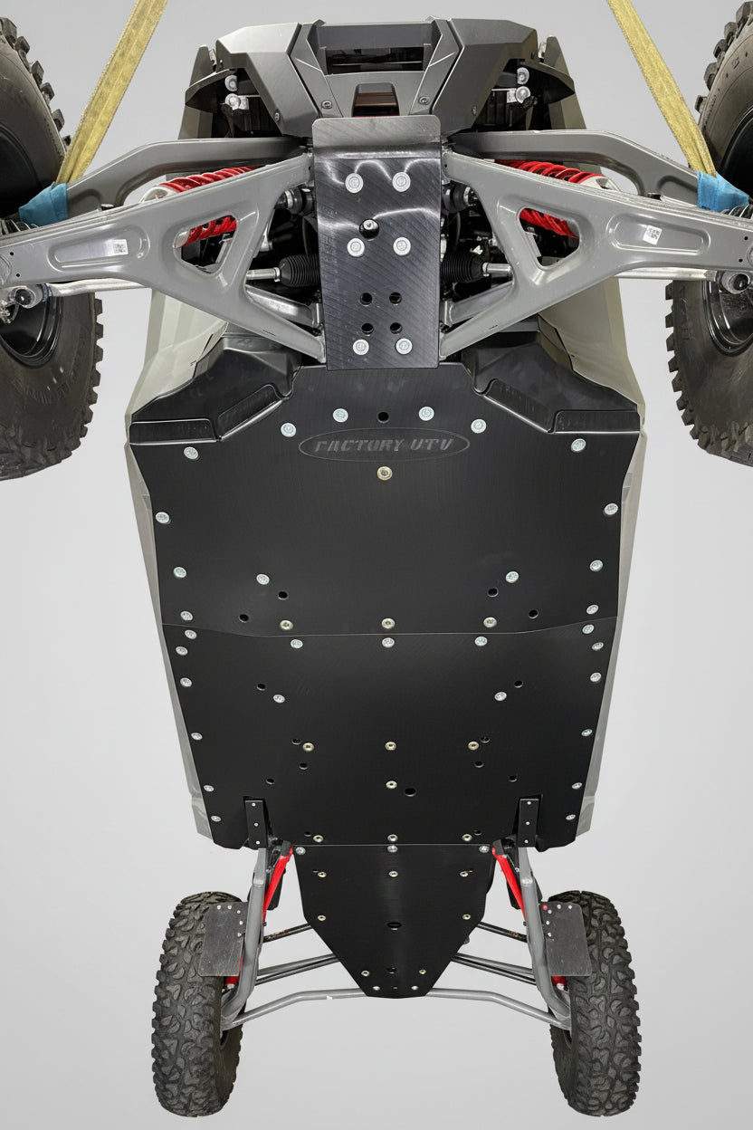 Polaris RZR Turbo R 4 / Pro S 4 UHMW Skid Plate-Skid Plates-Factory UTV-3/8"-No X-Brace-Black Market UTV