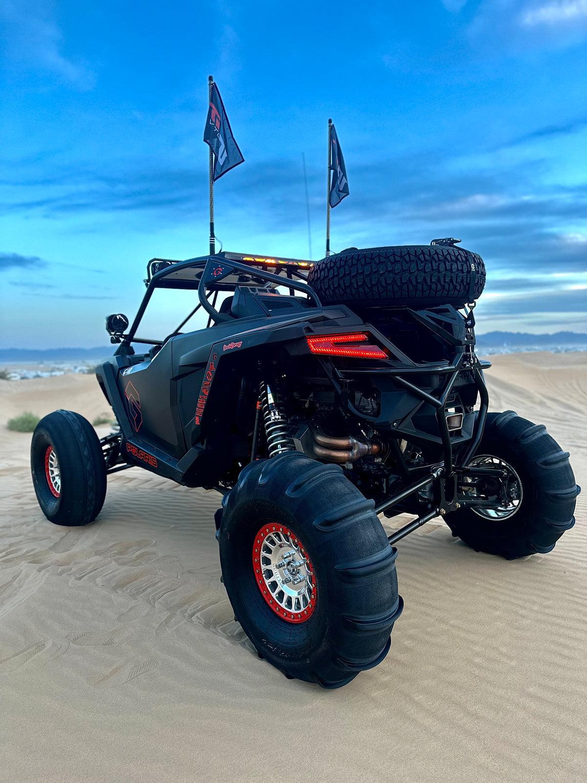 POLARIS RZR PRO R - REAR BUMPER TIRE CARRIER COMBO-Spare Tire Carrier-Geiser-BLACK-Black Market UTV