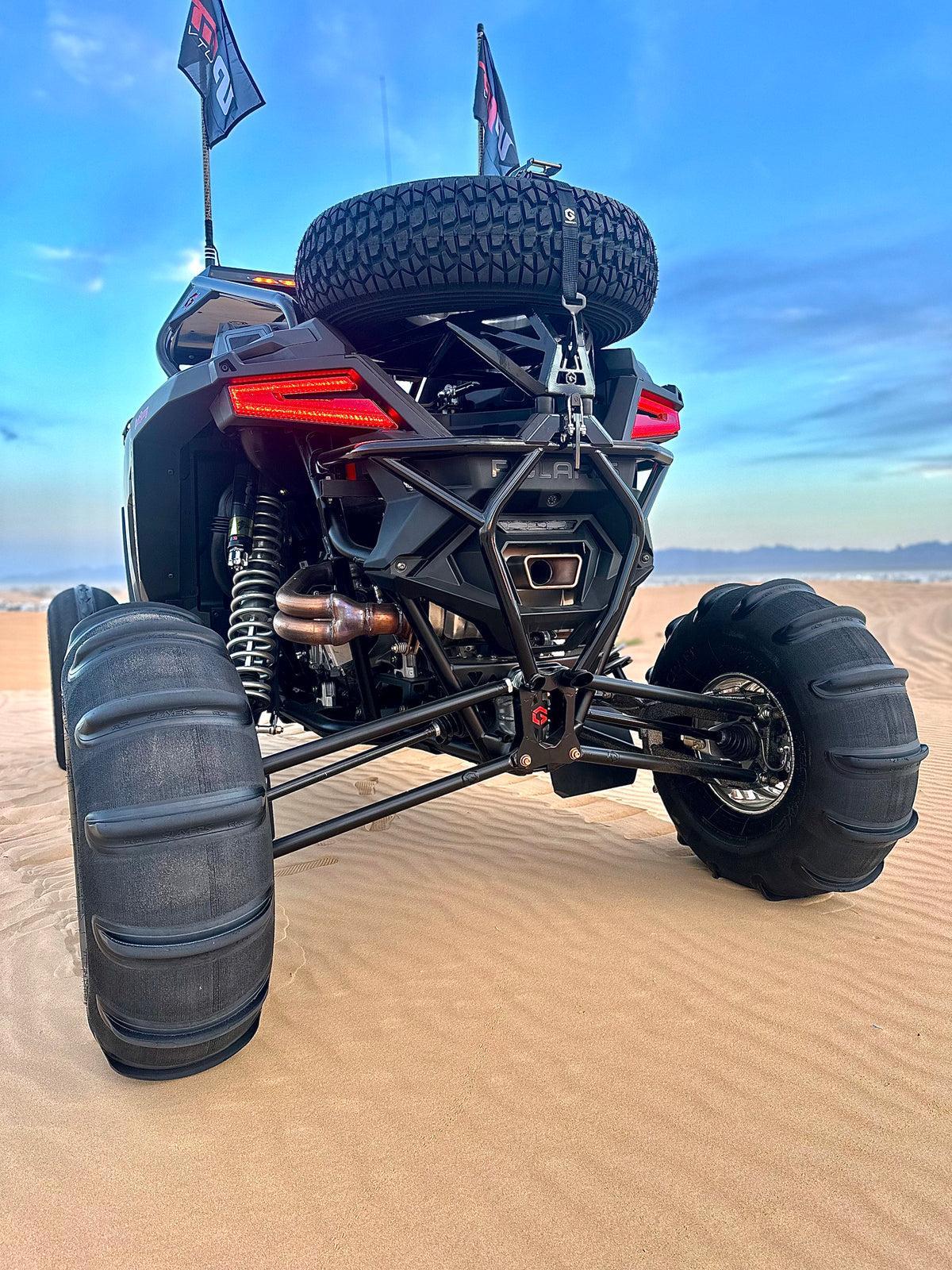 POLARIS RZR PRO R - REAR BUMPER TIRE CARRIER COMBO-Spare Tire Carrier-Geiser-BLACK-Black Market UTV