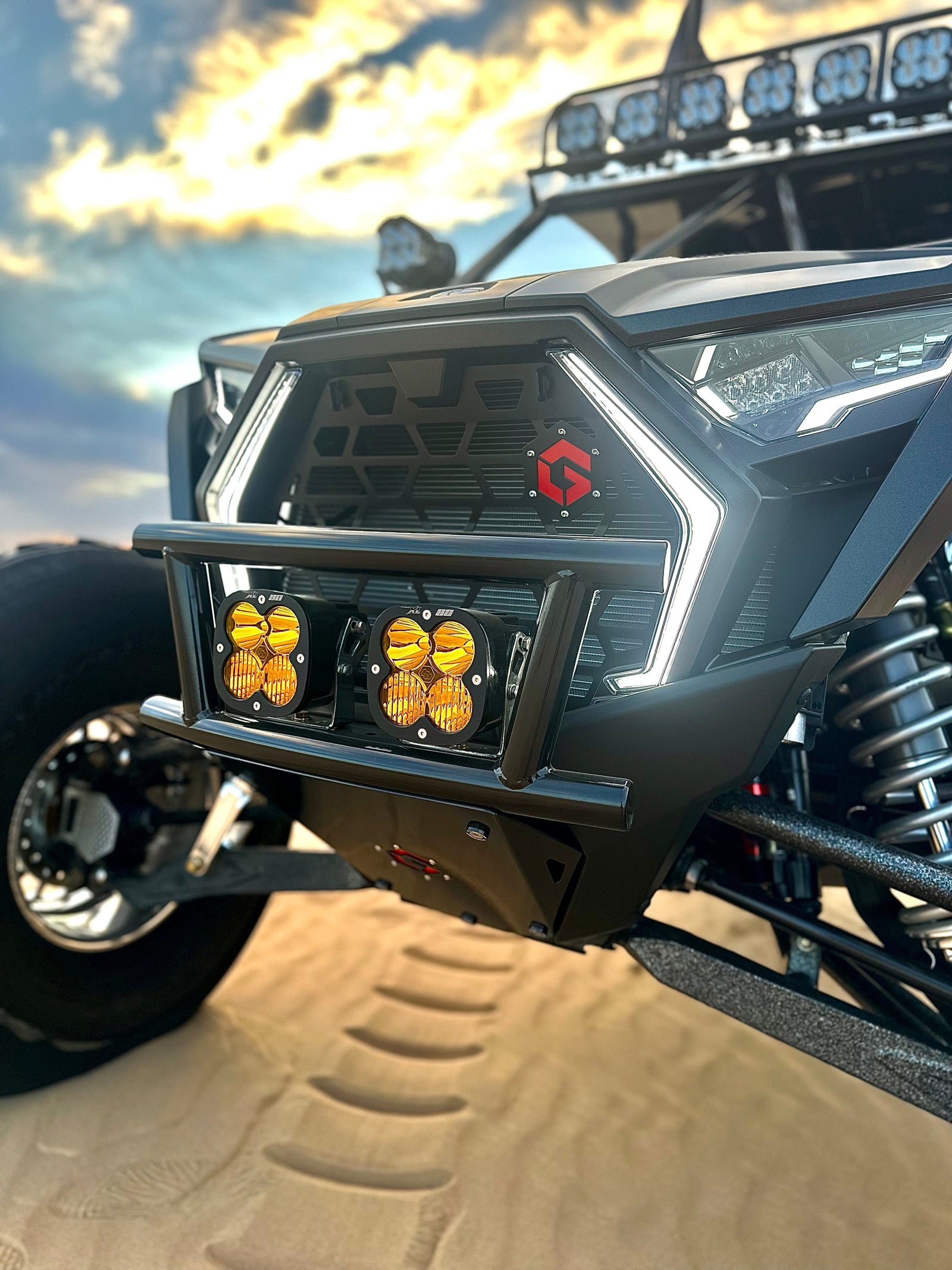 POLARIS RZR TURBO R & PRO R DOUBLE ROW BUMPER-Geiser Performance-Black-Black Market UTV