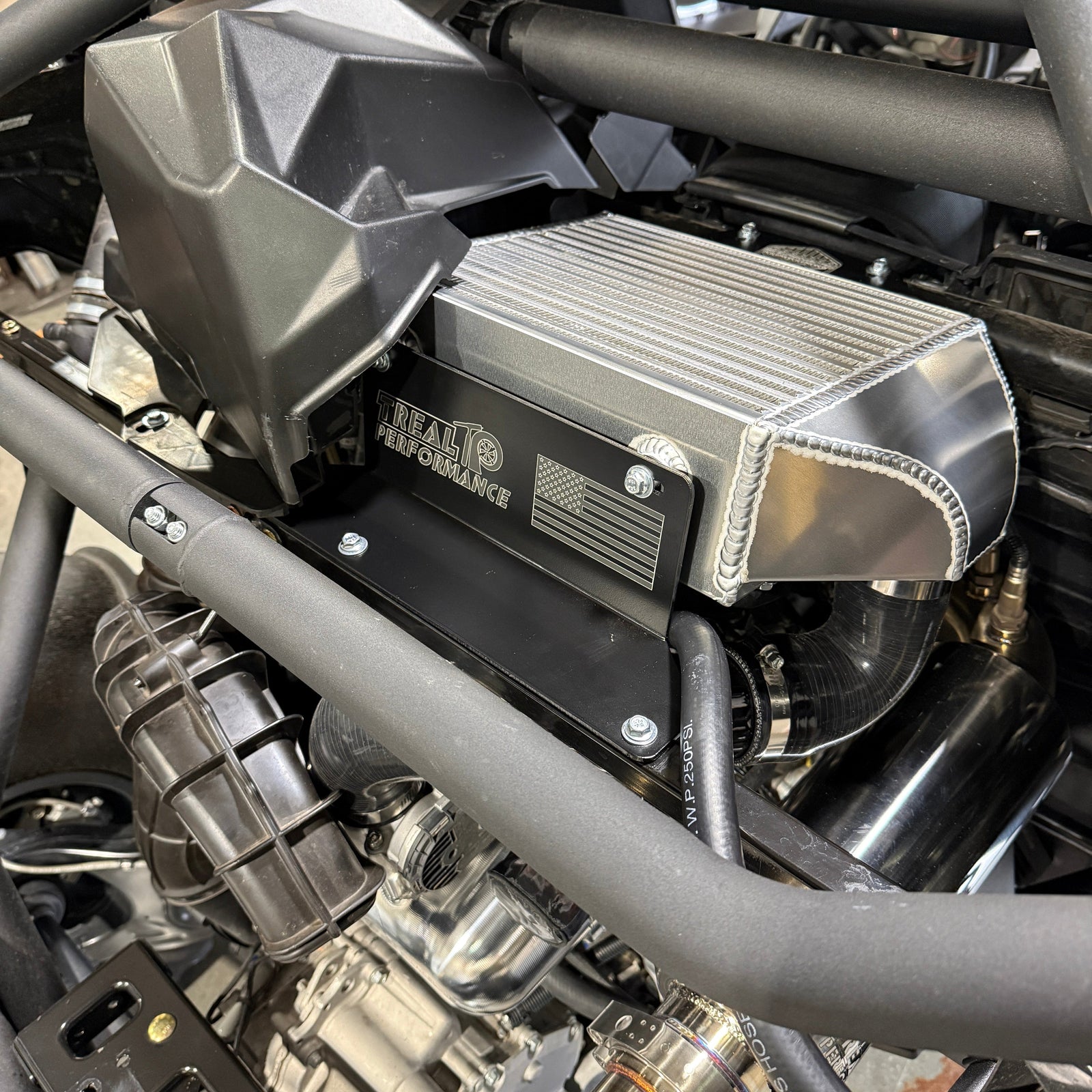 Treal Performance | 2017-2026 Can-Am X3 Bed Delete Intercooler Mount Brackets-Intercoolers-Treal Performance B2B-Raw aluminum-Black Market UTV
