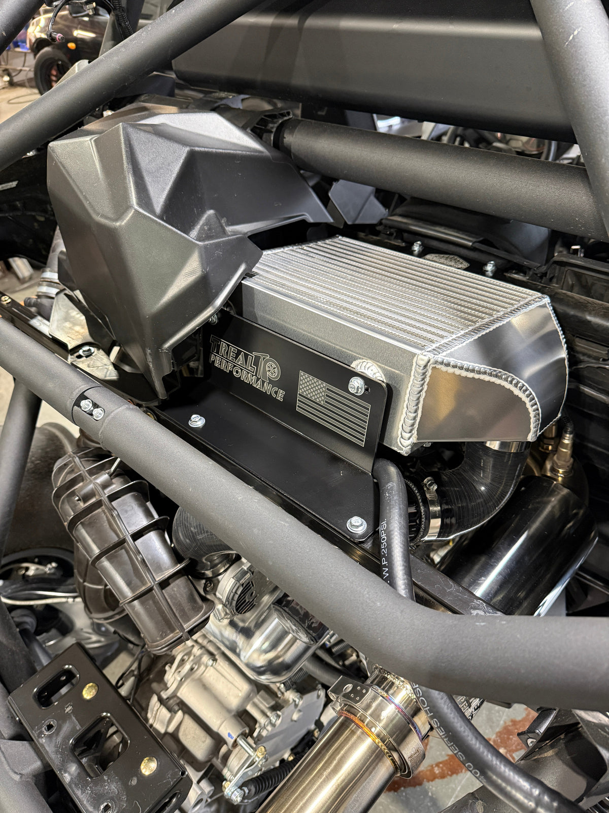 Treal Performance | 2017-2026 Can-Am X3 Bed Delete Intercooler Mount Brackets-Intercoolers-Treal Performance B2B-Raw aluminum-No-Black Market UTV