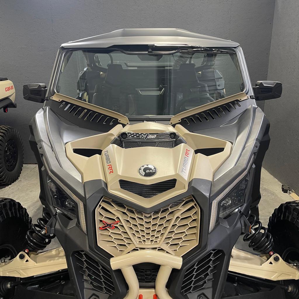 CAN-AM X3 AIR VENT SCOOPS-Hood Vent-Bent Metal Offroad-Desert Tan-Black Market UTV