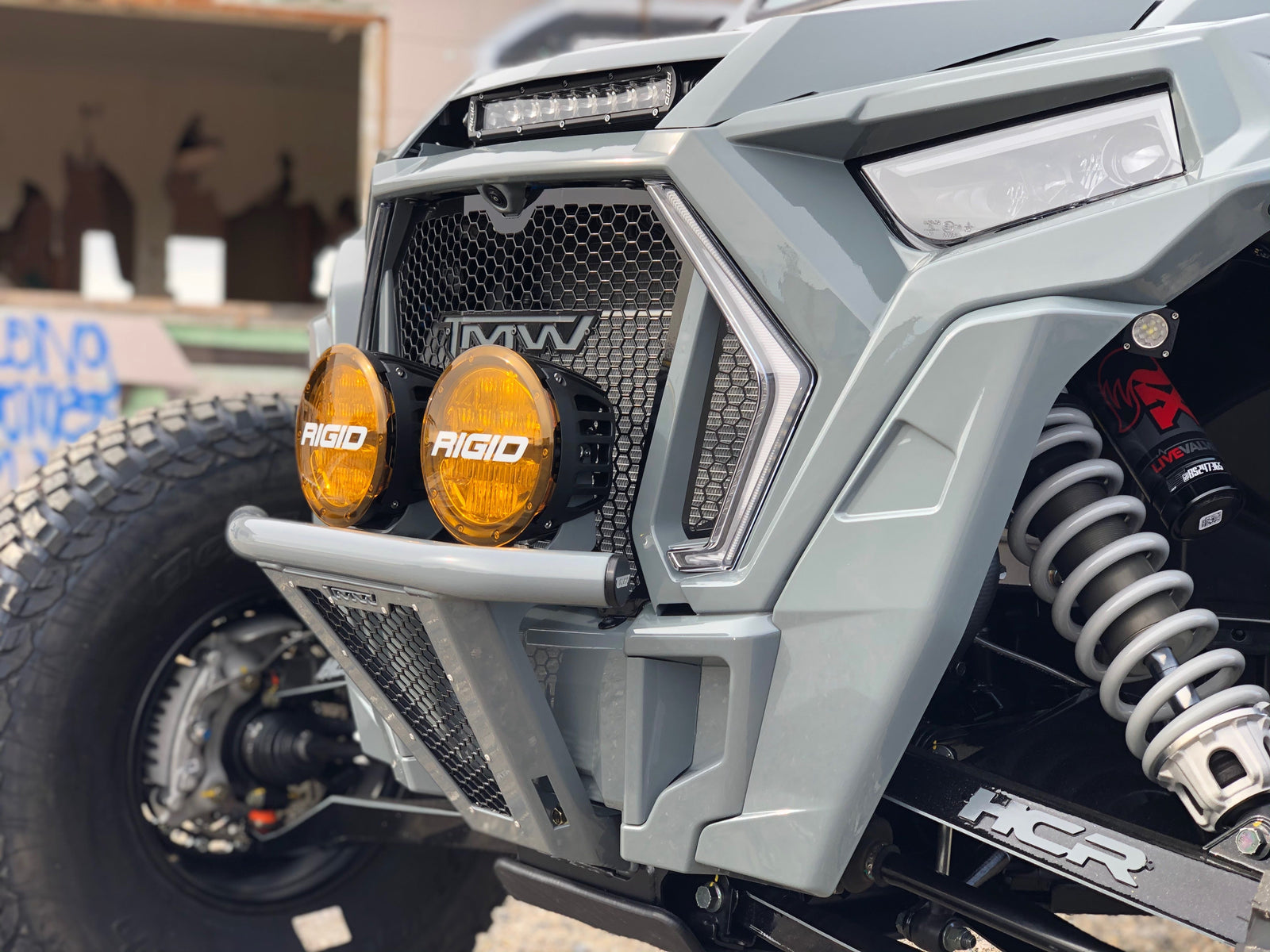 TMW xp turbo s grill-Grille-TMW Off-Road-Black mesh- Blue logo-Black Market UTV