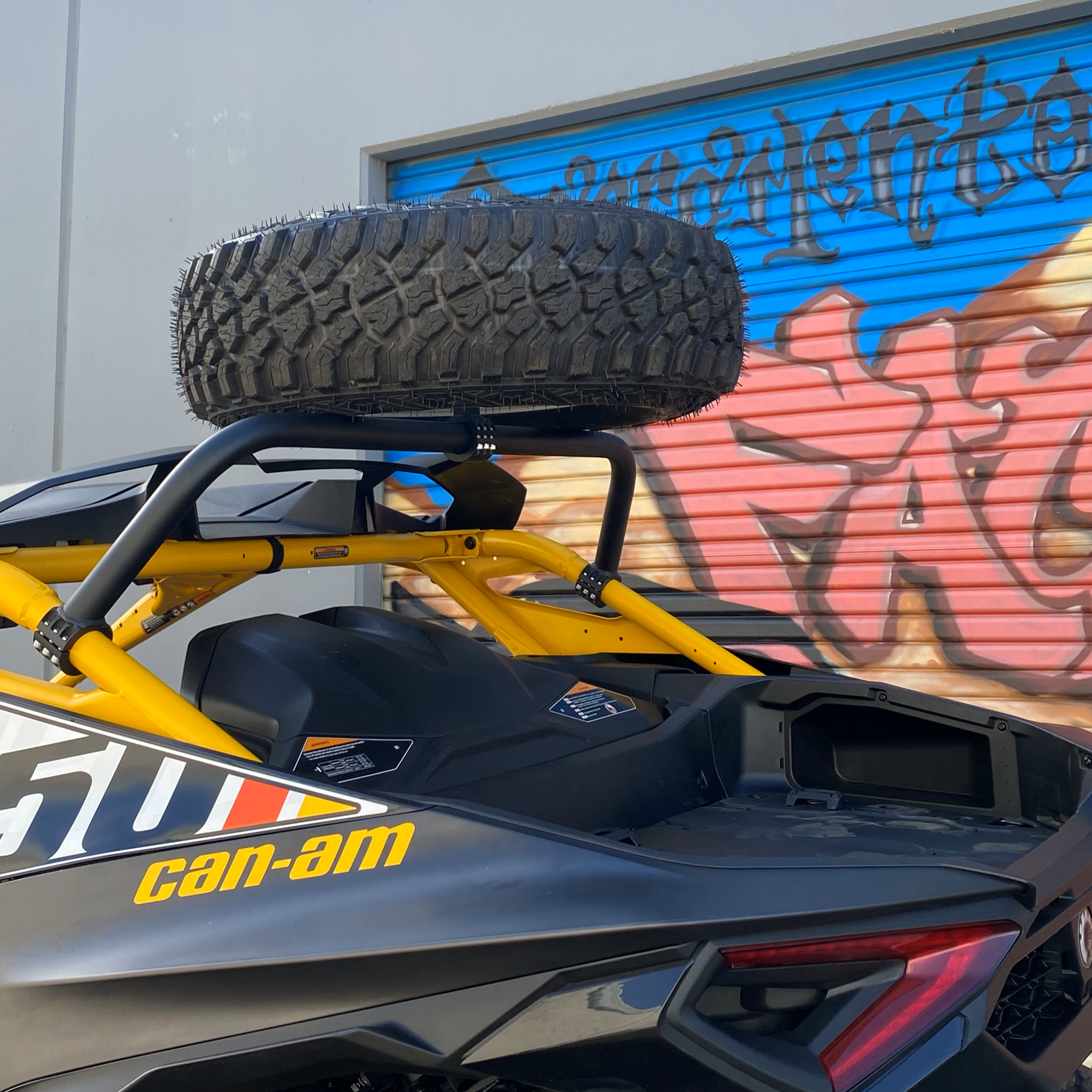 Can-Am Maverick R Above The Roof Dual Clamp Spare Tire Mount-Spare Tire Mounts-Factory UTV-Black Market UTV