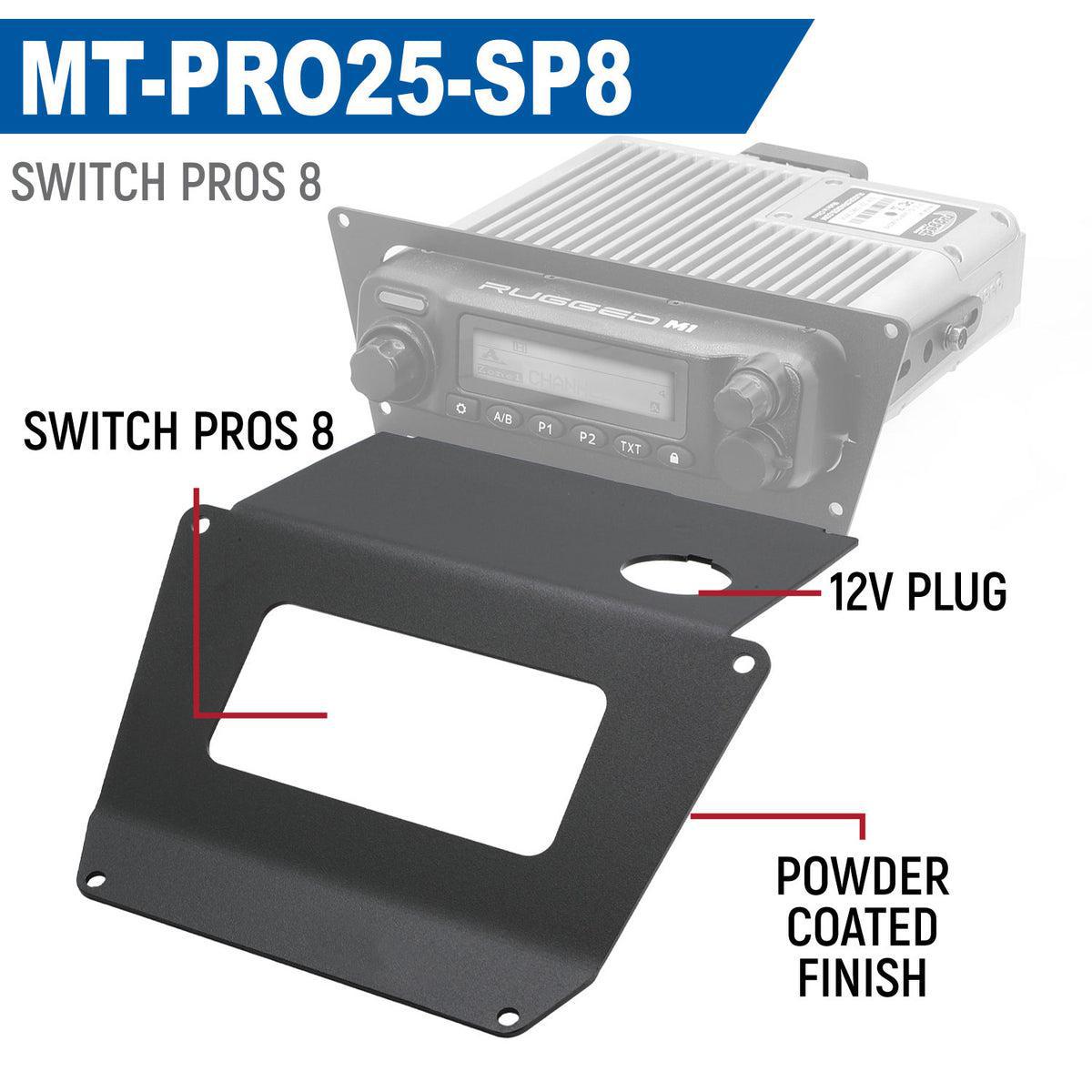 Lower Accessory Panel for 2025 Polaris RZR Pro XP, Pro R, and Pro S Radio Mount-Switch Panel-Rugged Radio-Switch Pros 8-Black Market UTV