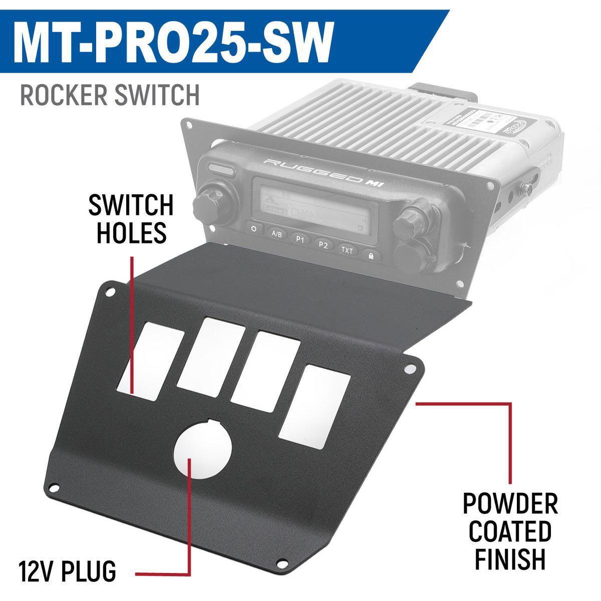 Lower Accessory Panel for 2025 Polaris RZR Pro XP, Pro R, and Pro S Radio Mount-Switch Panel-Rugged Radio-Rocker Switch-Black Market UTV