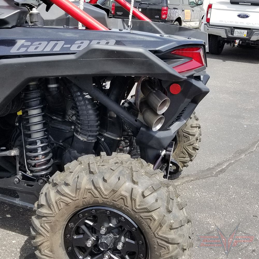 Can Am Maverick X3 Captain&#39;s Choice Electric Cut Out Exhaust-Exhaust-EVP-No Heat Shield (KEEP REAR VALENCE)-Black Market UTV