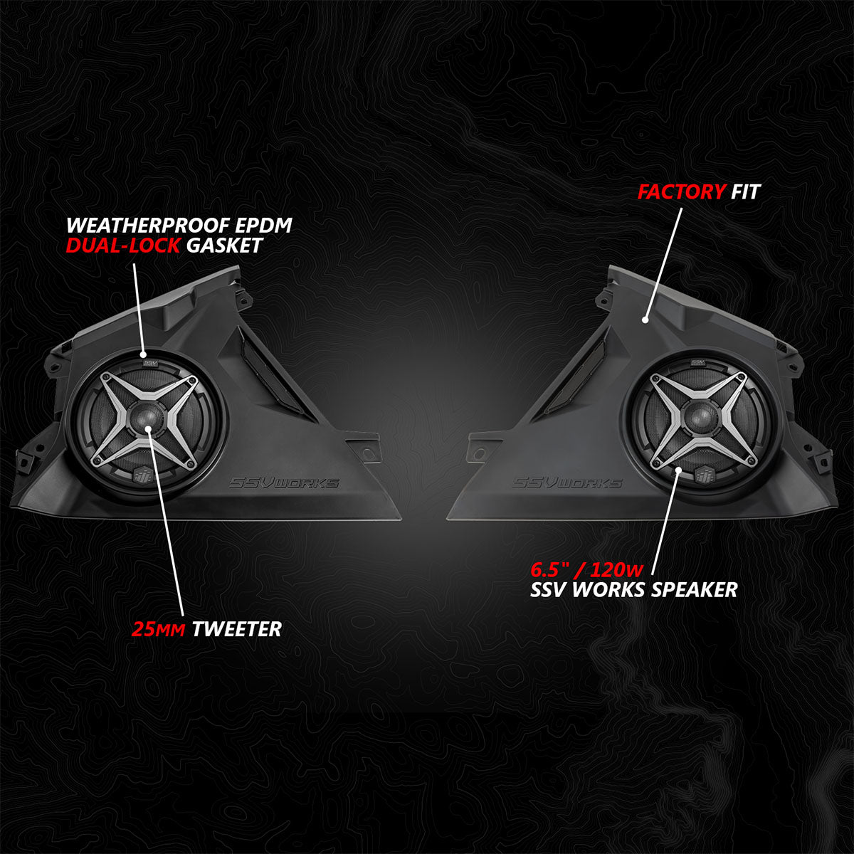 2024 Can-Am® Maverick R, Phase-4 A-Spec 800watt 5-Speaker System-Audio-SSV Works-Black Market UTV