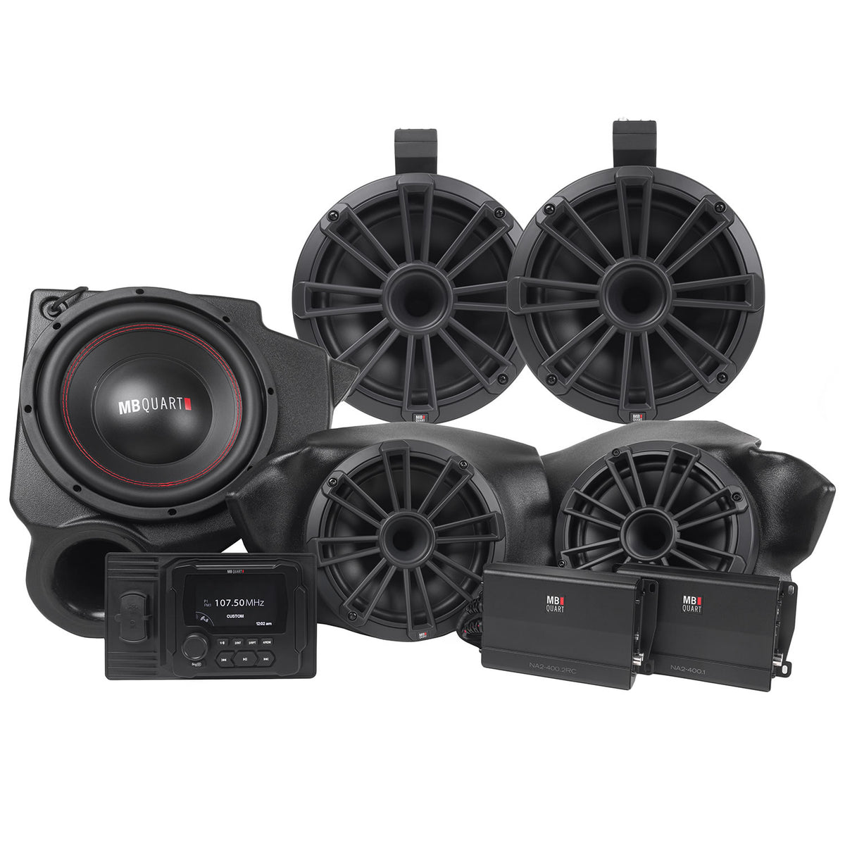 MBQR-STG5-2 800 Watt STAGE 5 Polaris RZR Tuned System-Audio-MB Quart-Black Market UTV