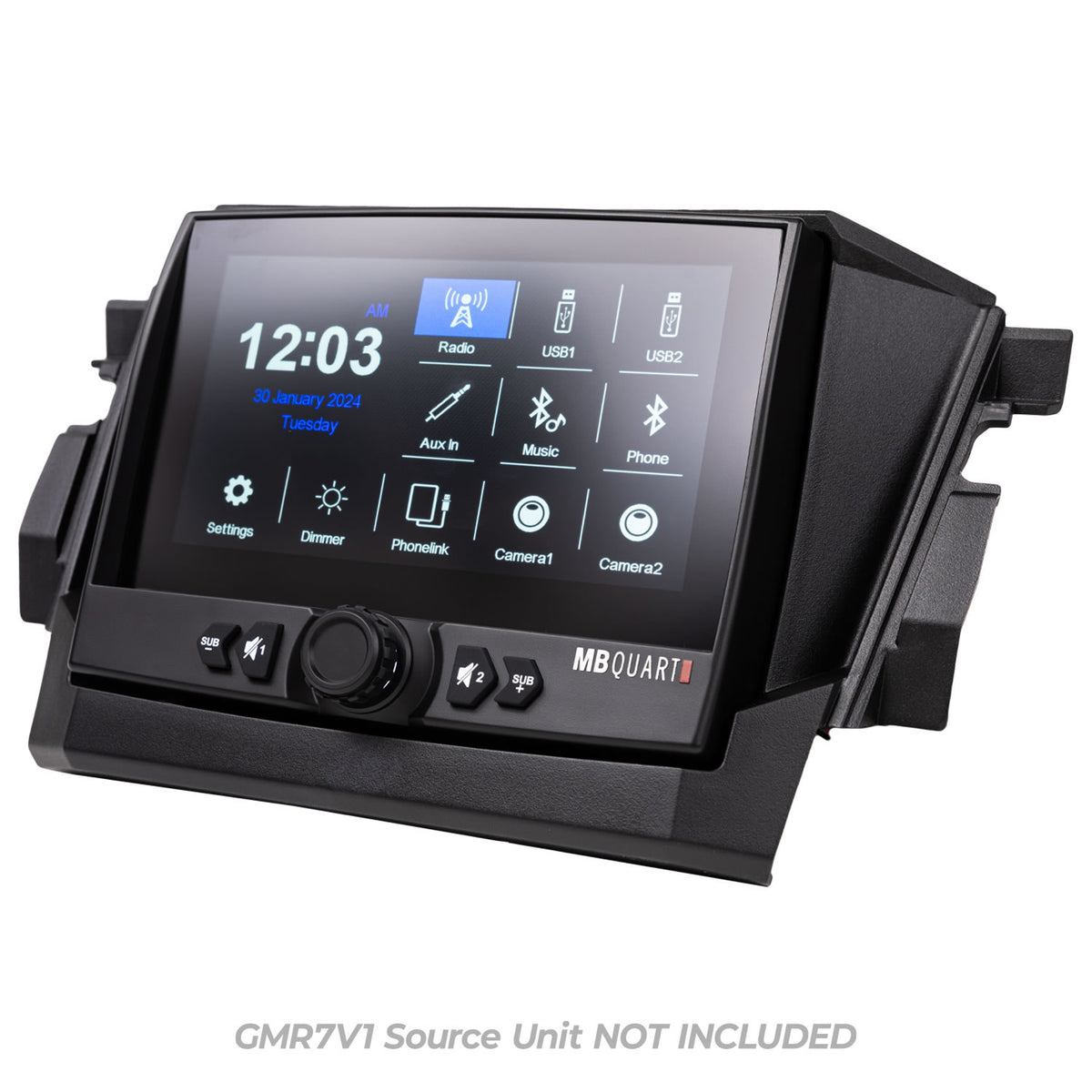 MBQRP-DASH-1 Polaris RZR Tuned GMR7V1 Source Unit Dash Installation Kit-Dash Mount-MB Quart-Black Market UTV