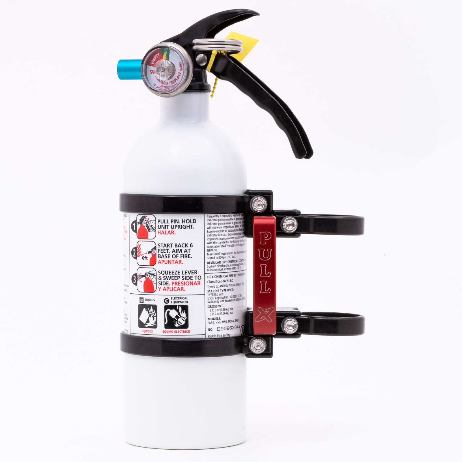 QUICK RELEASE FIRE EXTINGUISHER MOUNT W/ 2LB KIDDE EXTINGUSHIER
