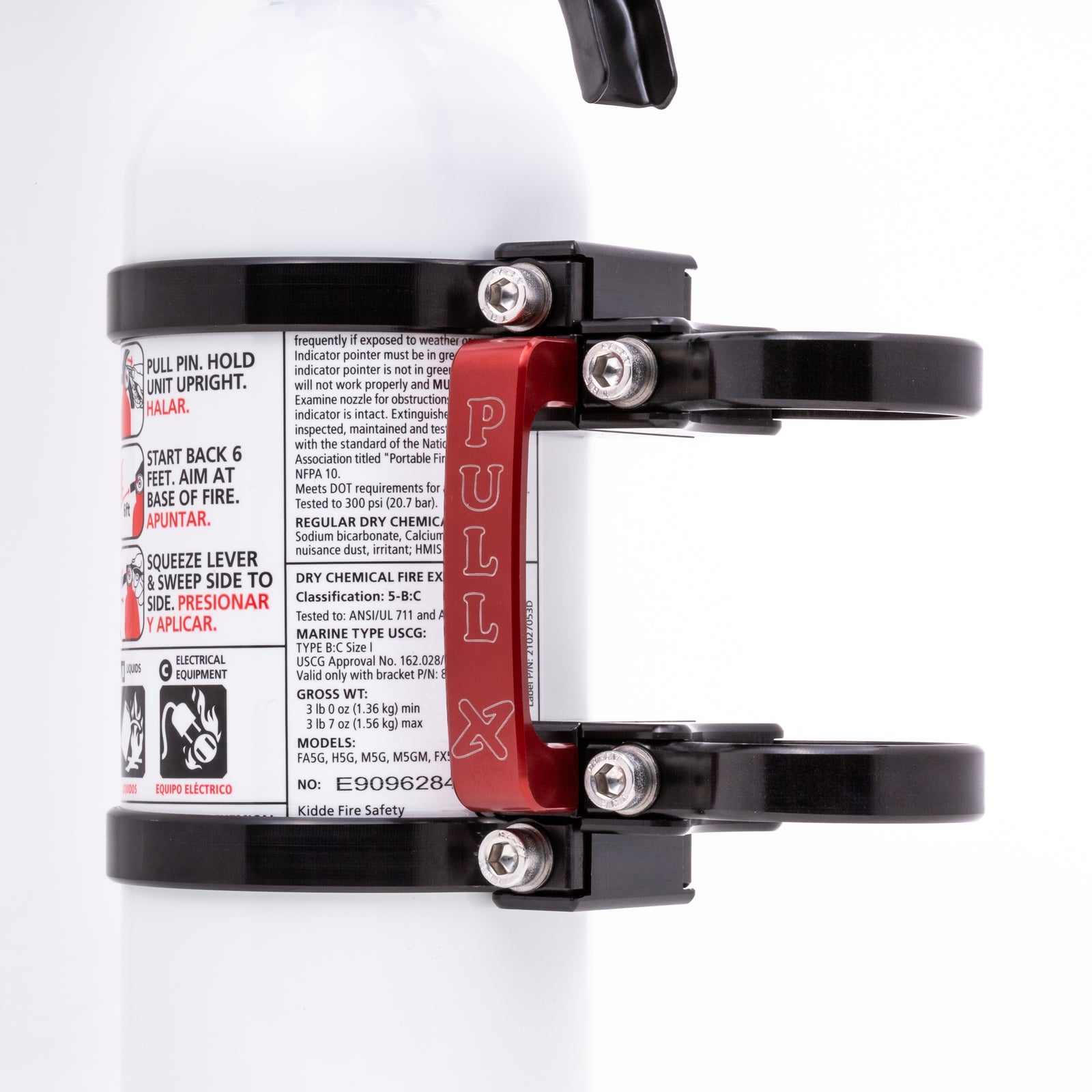 QUICK RELEASE FIRE EXTINGUISHER MOUNT W/ 2LB KIDDE EXTINGUSHIER
