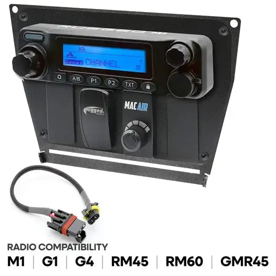 Polaris RZR PRO XP, RZR Turbo R, and RZR PRO R Dash Mount Radio and Intercom-Radio Mount-Rugged Radio-Rugged M1/G1/RM45/RM60/GMR45 with Switch Holes-Black Market UTV