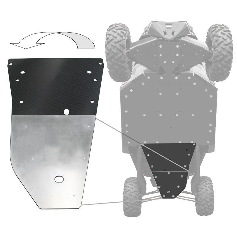 Can-Am Maverick X3 UHMW Rear Skid Plate-Skid Plates - Other-Factory UTV-1/2"-No X-Brace-Black Market UTV