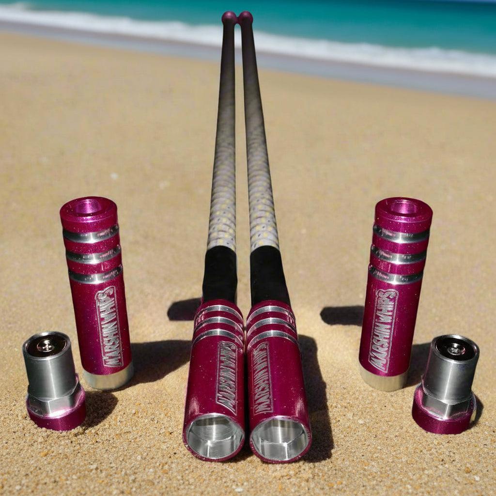 Game Changer LED Whip Set - Green, White & Red-Marshin Whips-2 FT-PURP-Black Market UTV