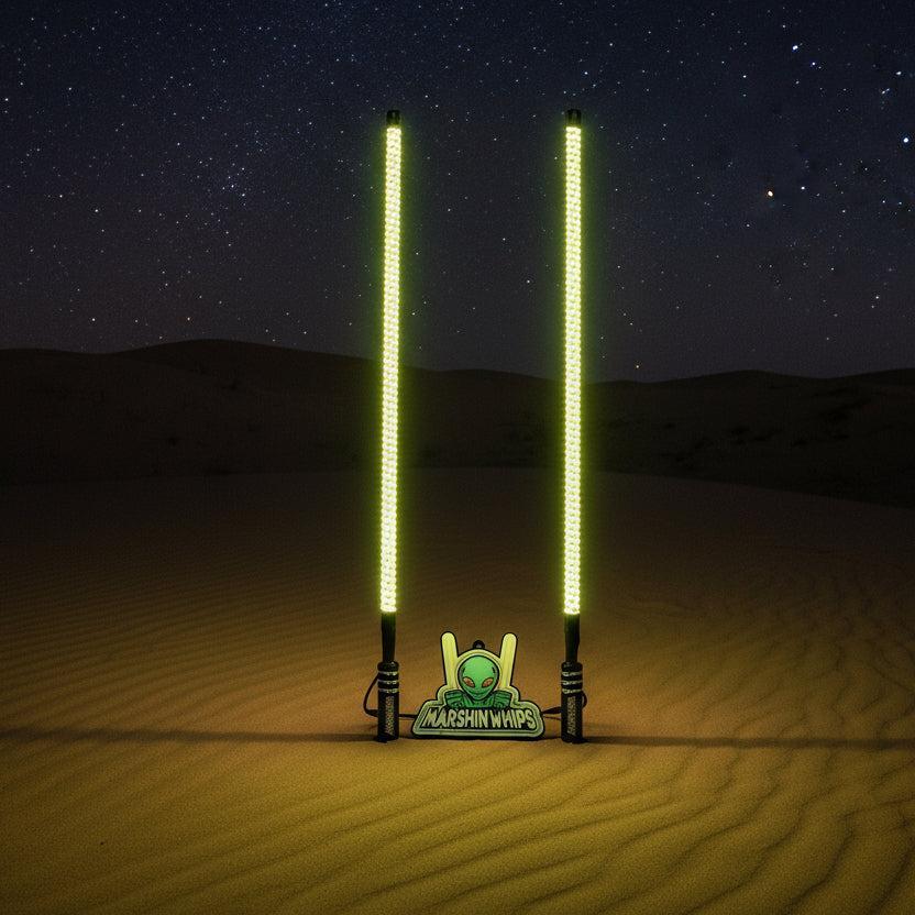 V2 Black Out LED Whip Set: The Ultimate Stealth-Marshin Whips-1 FT-White-Black Market UTV