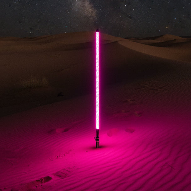 V2 Black Out LED Whip: The Ultimate Stealth Single-Marshin Whips-3 FT-Purple-Black Market UTV