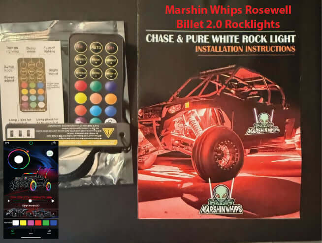 Marshin Whips Rosewell X-2 Billet 16-Pack Personalized Rock Light (Kit)-Rock Lights-Marshin Whips-Black Market UTV