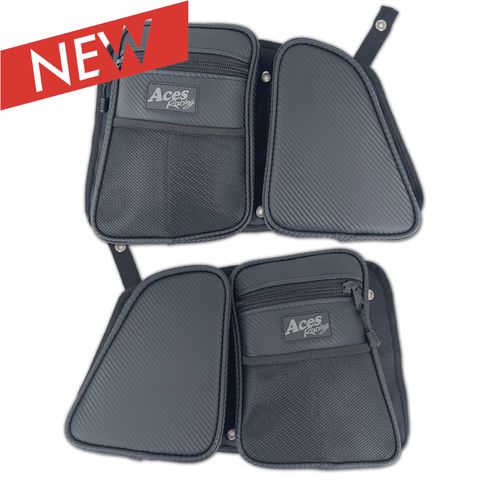 RZR 1000/Turbo Door Bags (Rear)-Door Bags-Aces Racing-Black/Black-Black Market UTV